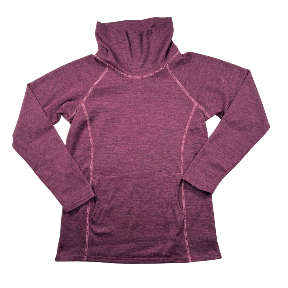 Kuhl Girls Lea Pullover Size Large 12 Burgundy Cowl Neck Outdoor Hiking Gorpcore